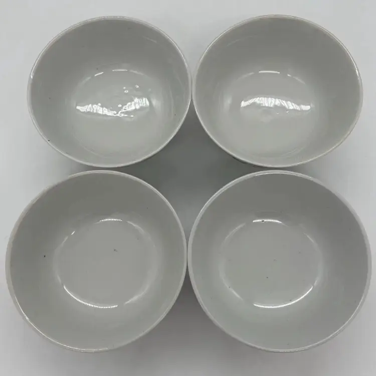 Vintage Chinese Jingdezhen Hand Painted Butterfly Squash Blossom Flower Bowls Set/4