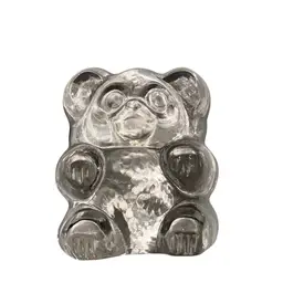 Vintage Imperial Lenox Glass Clear Gummy Bear Figurine Paperweight USA 4" 1980s