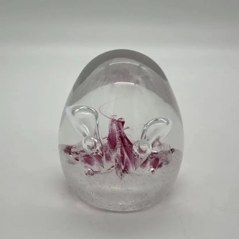 Caithness Moonbeam Pink Art Glass Paperweight Signed Numbered Scotland