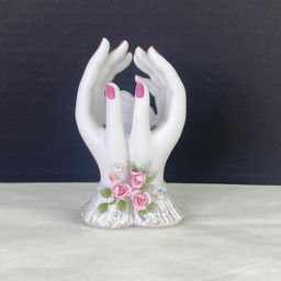 Vintage Lefton Hands Ring Holder Vase