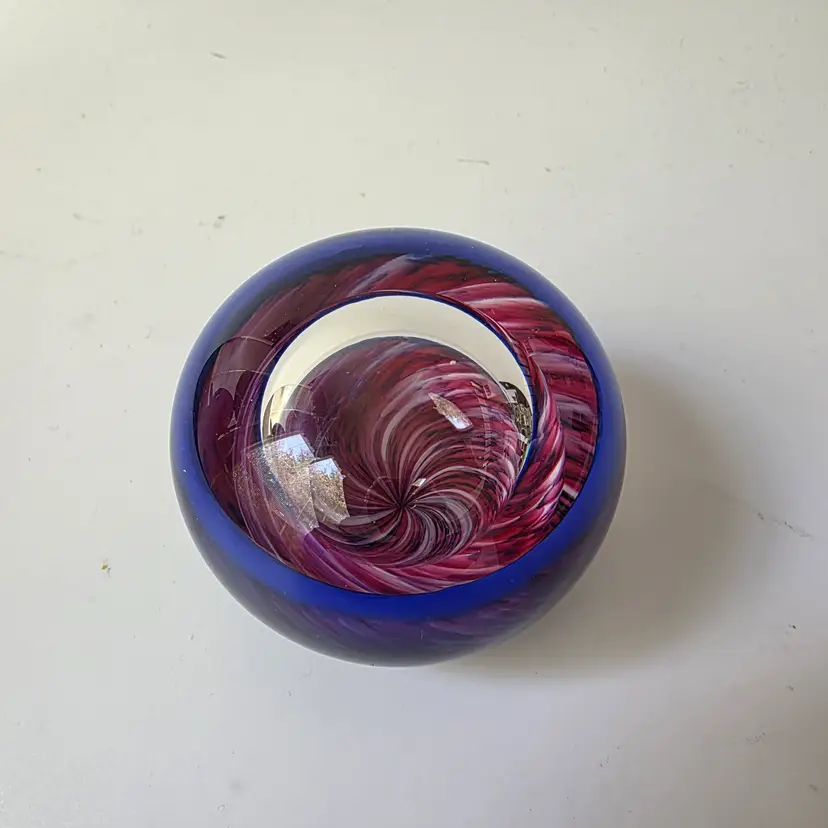 Handcrafted Swirled Glass Paperweight