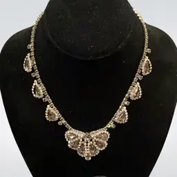 Weiss 14" Rhinestone Necklace with smokey colored Rhinestones