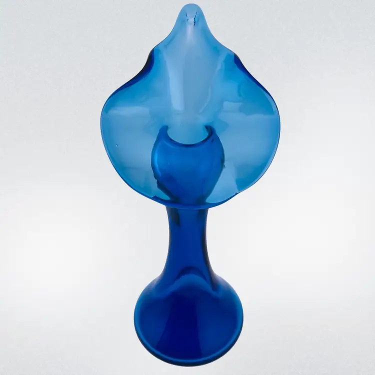 Fenton Vase Blue Jack In The Pulpit Marked On Base 11.5” CottageCore