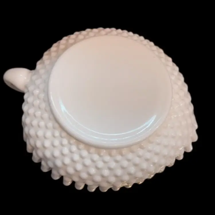 Fenton Milk glass Hobnail Nappy Dish, 6 in W x 2 in H
