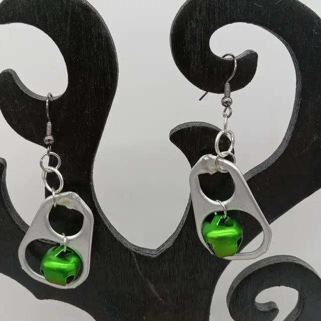 Recycle Punk Goth Bell Earrings