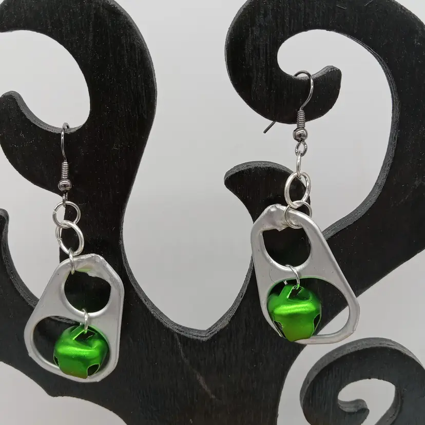 Recycle Punk Goth Bell Earrings