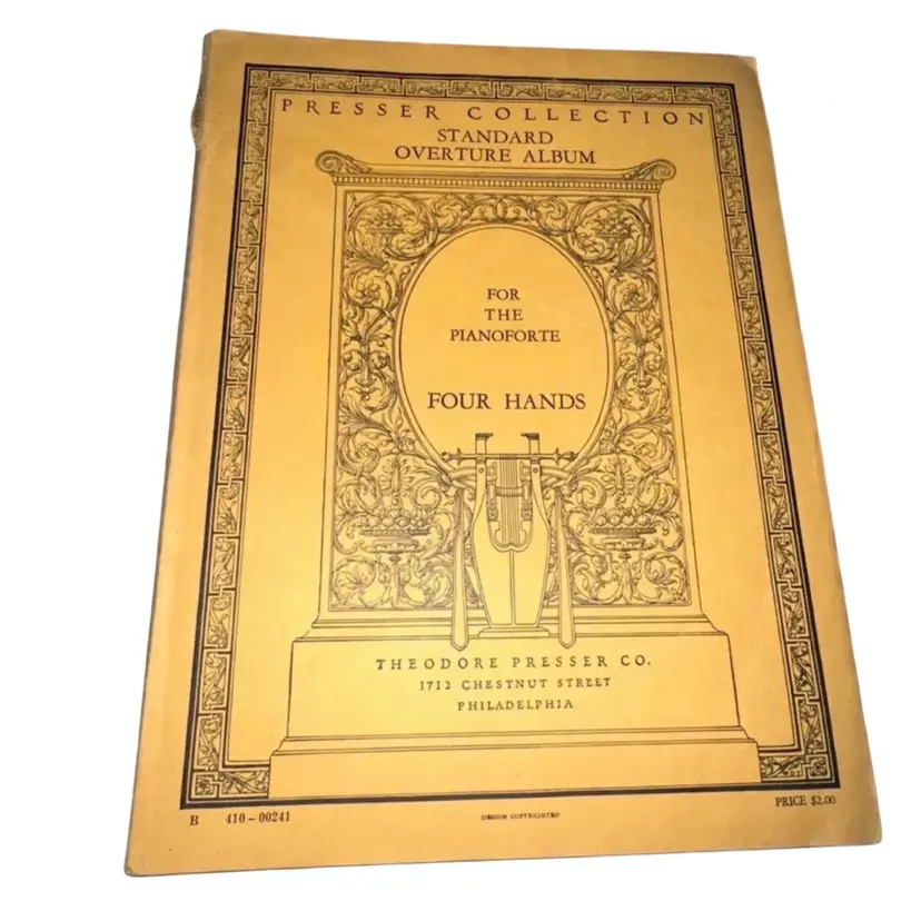 Presser Collection Standard Overture Album Four Hands for the Piano Forte 160 pgs