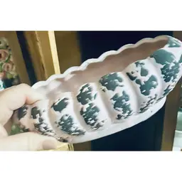 vintage pink and black planter