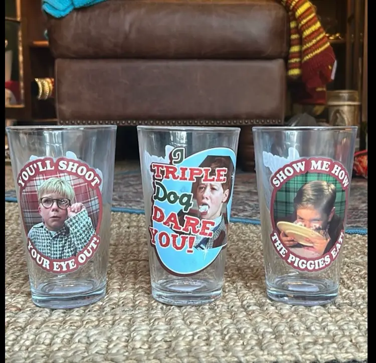 A Christmas Story Set Of 3 Movie Quote Glasses , Official Merchandise