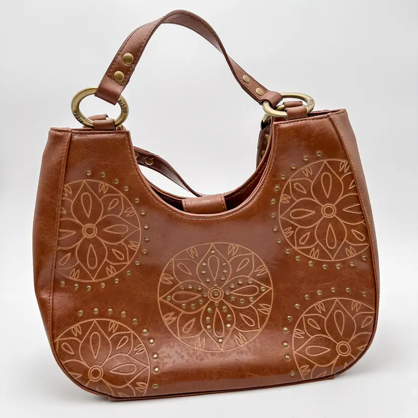 Bisou Bisou Brown Faux Leather Handbag NWT 12" x 10" x 4" B25