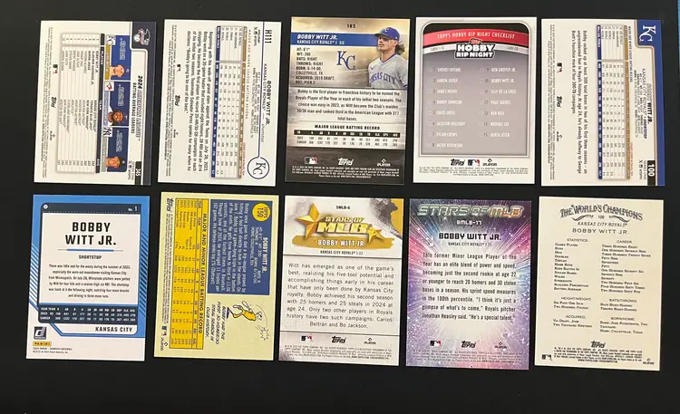 Bobby Witt Jr. Lot of 10 Cards