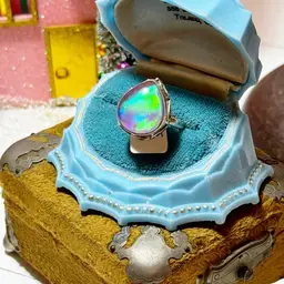 Sterling Silver Aurora Opal Ring Size 9