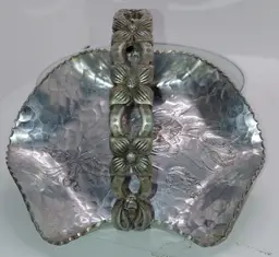 Vintage Silver-Plated Floral Handled Dish