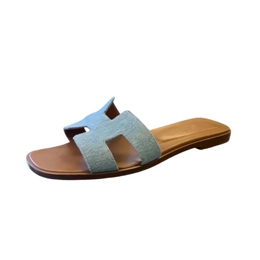 Hermes Denim Oran Sandals SZ 36.5