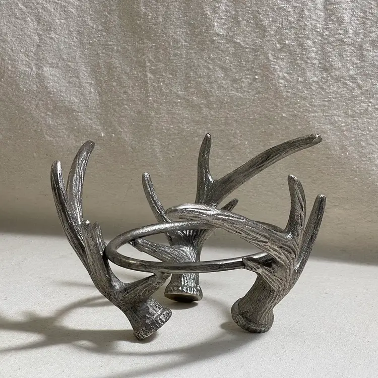 Deer Antler Dish Candle Bowl Holder Cabin Rustic Man Cave Outdoorsman Decor