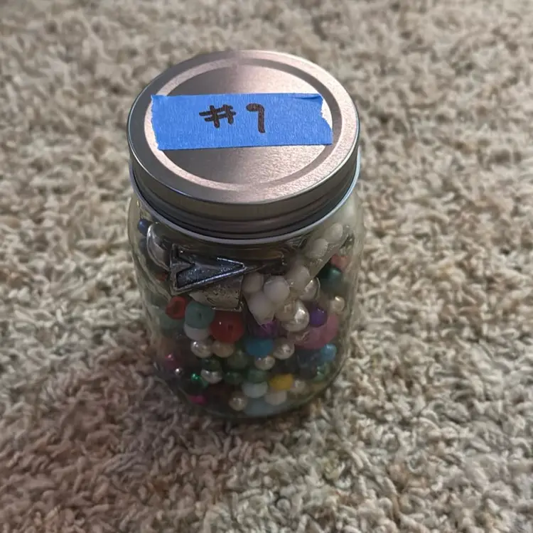 #9 Mason Jar of Craft Jewelry & Beads