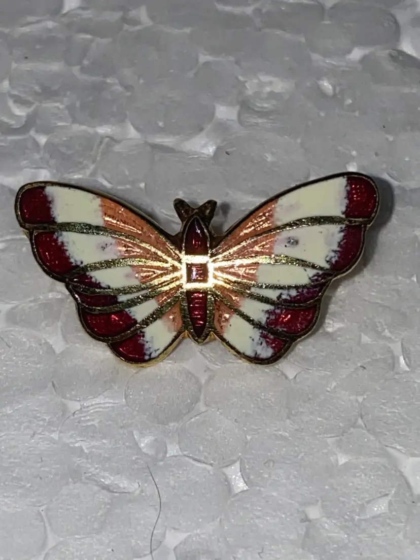 Vintage Enamel Small Butterfly Brooch