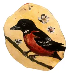 Folk Art Bird Handmade Pottery Baltimore Oriole Wall Art Gallery Wall Hanging
