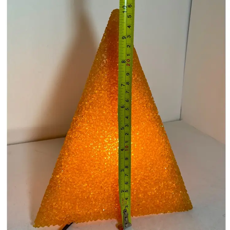 Melted Plastic Popcorn Lamp Orange Triangle Vintage Ting Shen