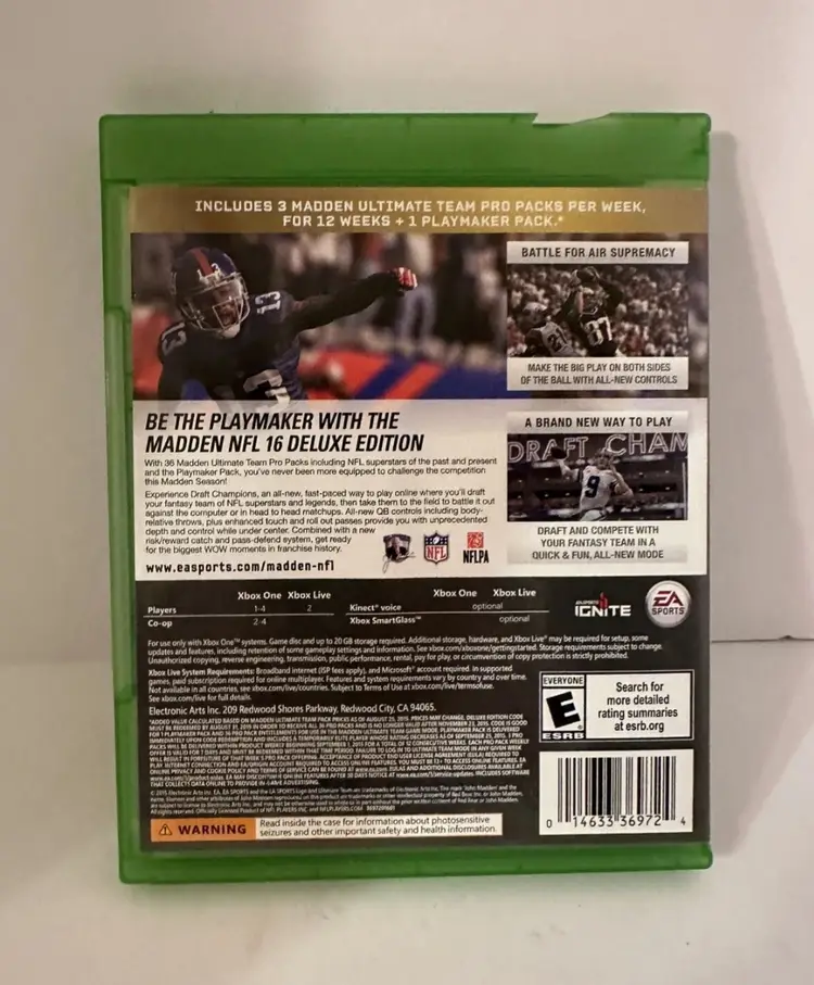 Madden 16 deluxe edition for xbox one