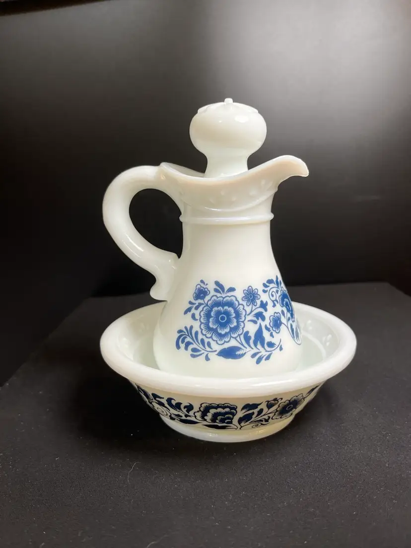 Avon Delft Blue "Skin So Soft" Pitcher & Bowl-Complete w/ Original Box-Produced between 1972 - 1974-Lot 51
