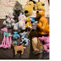13 Plush Lot Dogs And Cats