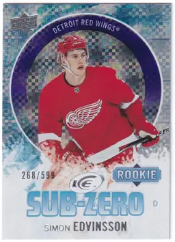 2023-24 Upper Deck Ice Sub Zero #SZ61 Simon Edvinsson Detroit Red Wings Hockey Card
