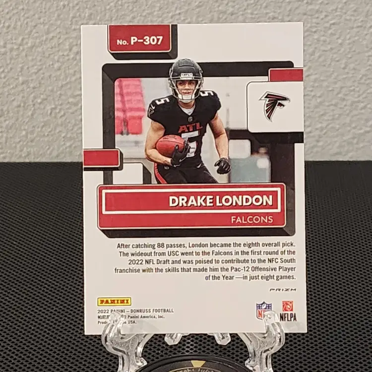 Drake London 2022 Donruss Optic Preview Rated Rookie Red Green Prizm - Falcons