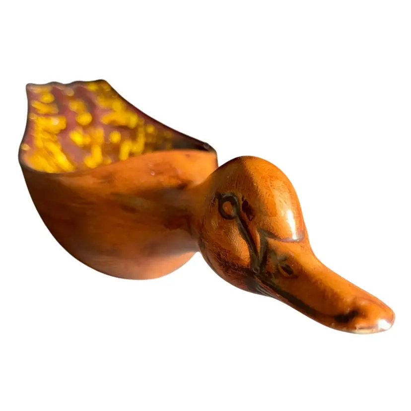 Art Deco California Original Duck Ashtray Orange Signed