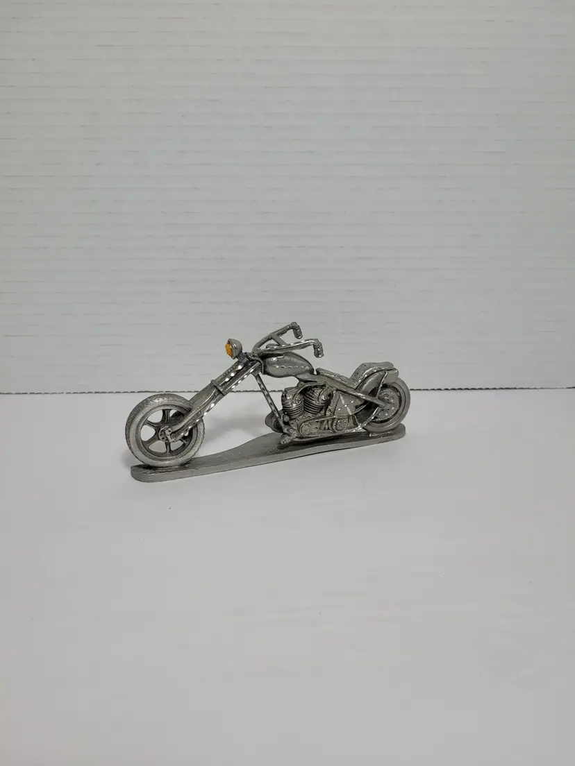 Chopper Motorcycle Vintage Pewter Figure By Spoontiques