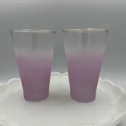 Pair Of 2 Vintage Blendo Lavender Ombré Glasses