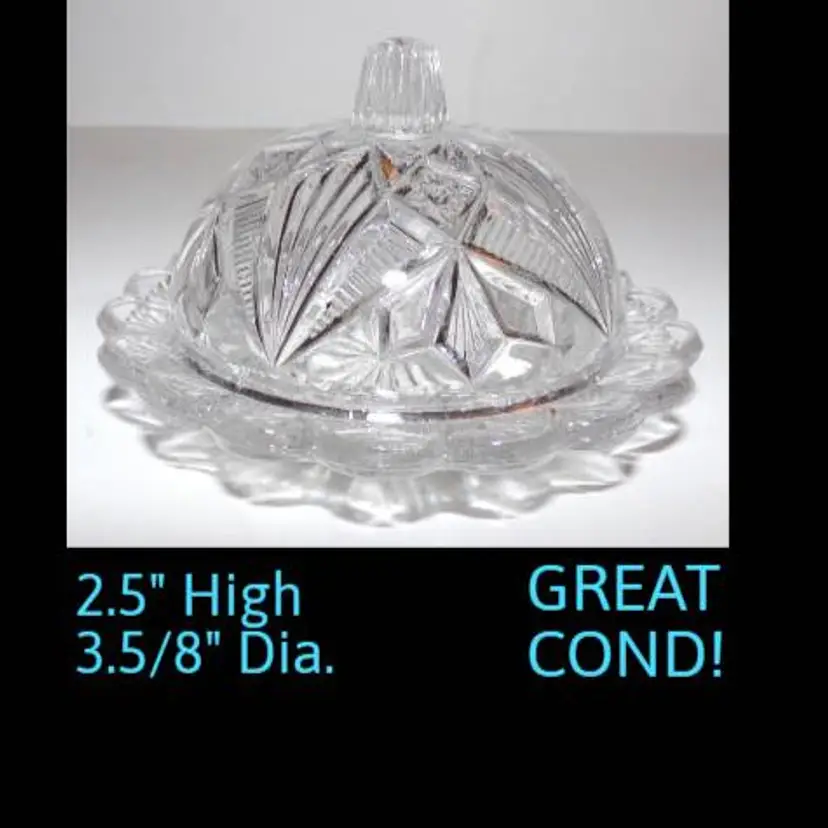 EAPG REX Child Sized Covered Butter Dish c.1908, By Co-Op Flint