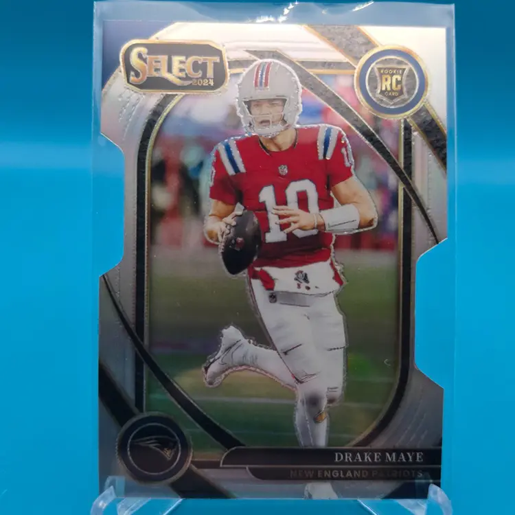 Drake Maye 2024 Panini Select RC 218 Die Cut Silver Prizm Club Level New England Patriots