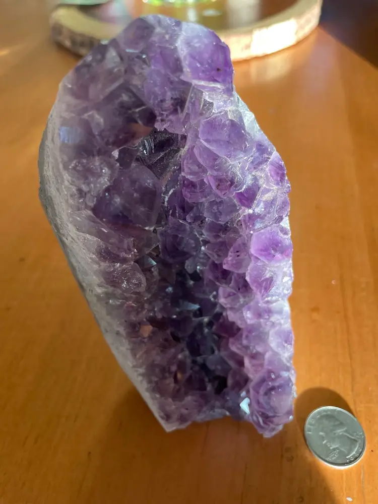 Natural Amethyst Crystal Cluster | 2.1 lb | Deep Purple | 5.5”