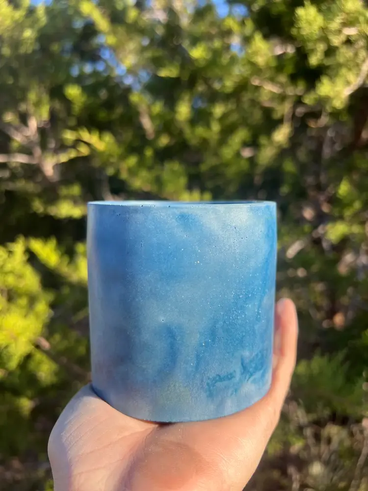 3.25” Blue Concrete Planter