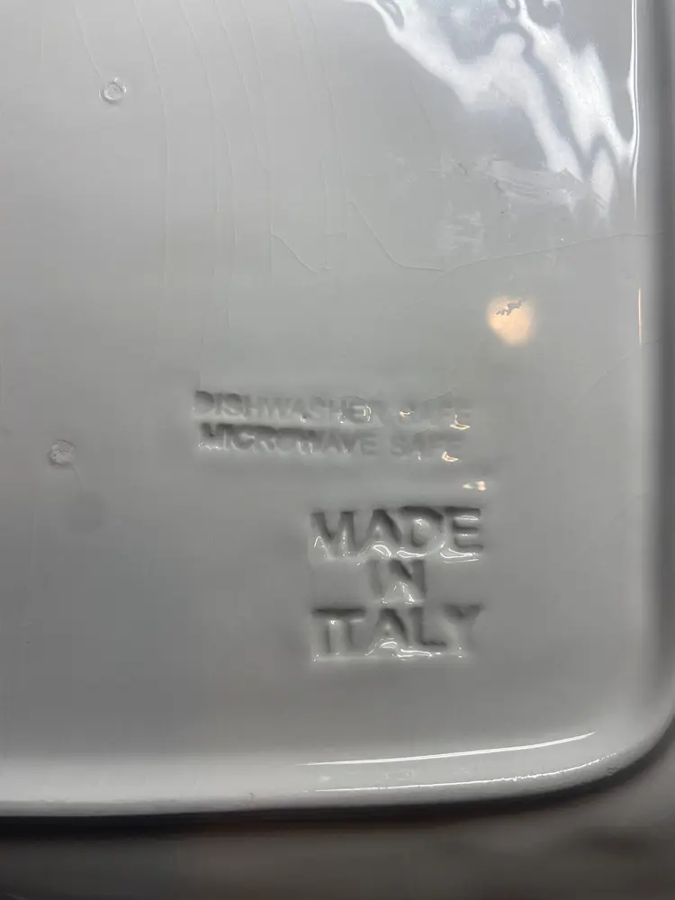 Over And Back Ceramic Serving Dish, Made in Italy, 14" x 11.75"