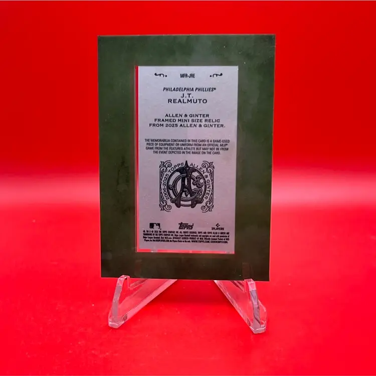 J.T. Realmuto 2025 Topps Allen & Ginter Mini Framed Relic Philadelphia Phillies