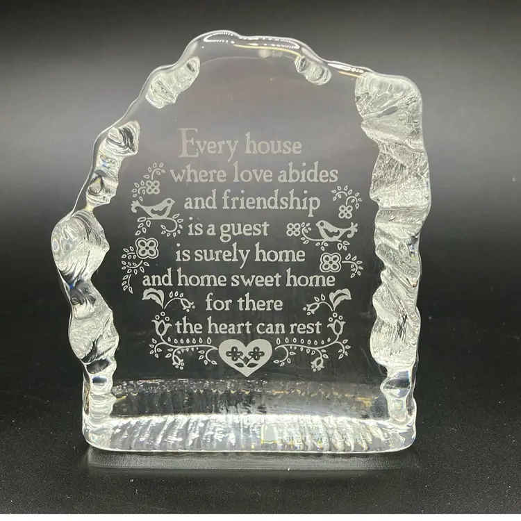 1976 Hallmark Little Gallery Crystal Paperweight - It’s Got Birds On It- Made In Austria