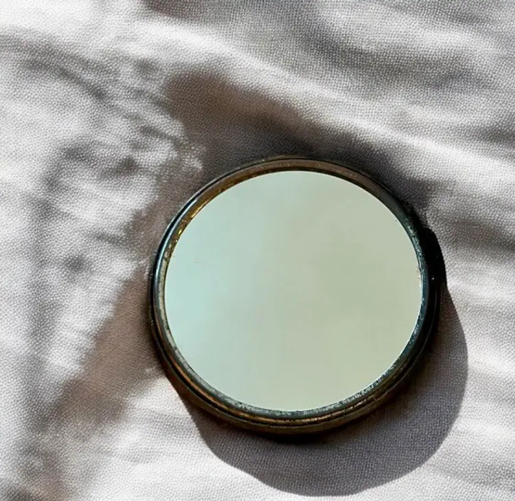 Vintage Early 1970’s Celluloid Coca-Cola Licensed Pocket Mirror “At Fountain 5¢”