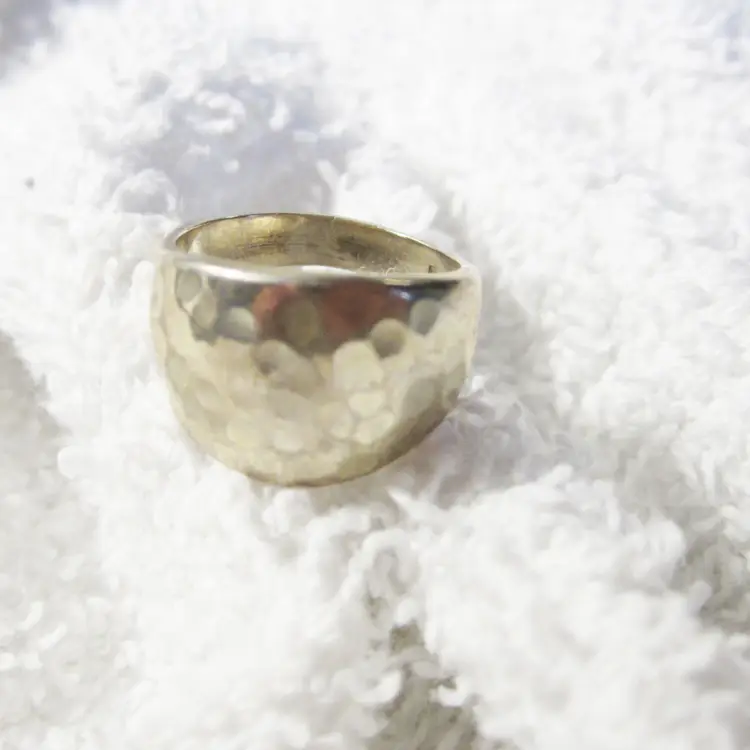 Vintage Artisan Dappled Sterling Silver Ring size 4 1/2