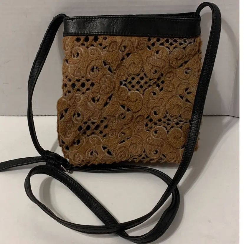 High End “Streets Ahead” Italian Raw Hide Leather Cross Body Bag