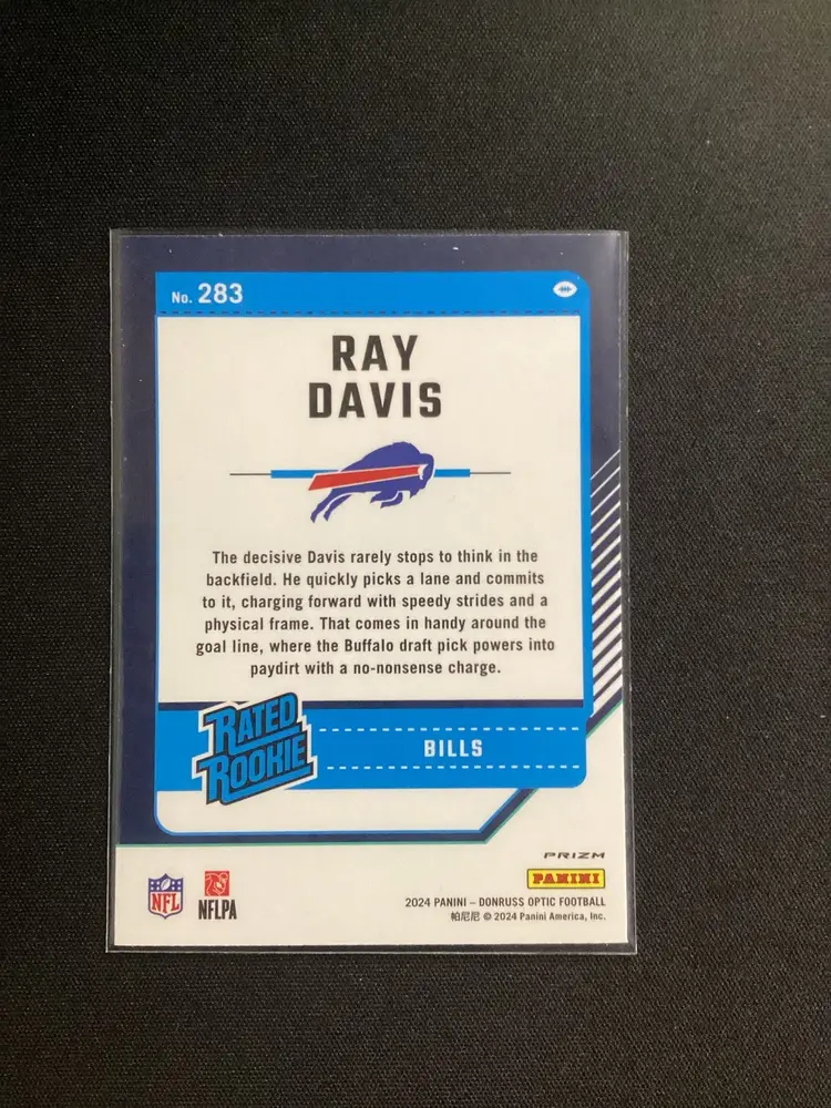 Ray Davis 2024 Optic Rated Rookie Blue Hyper Prizm #283 Bills Color Match