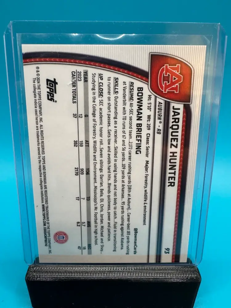 Jarquez Hunter Bowman Chrome U Fuchsia Refractor /150 Los Angeles Rams