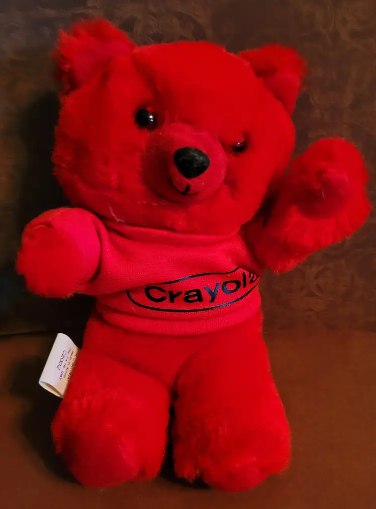 Vintage Burger King 'Crayola' Plush Red Bear c.1986 - As Is