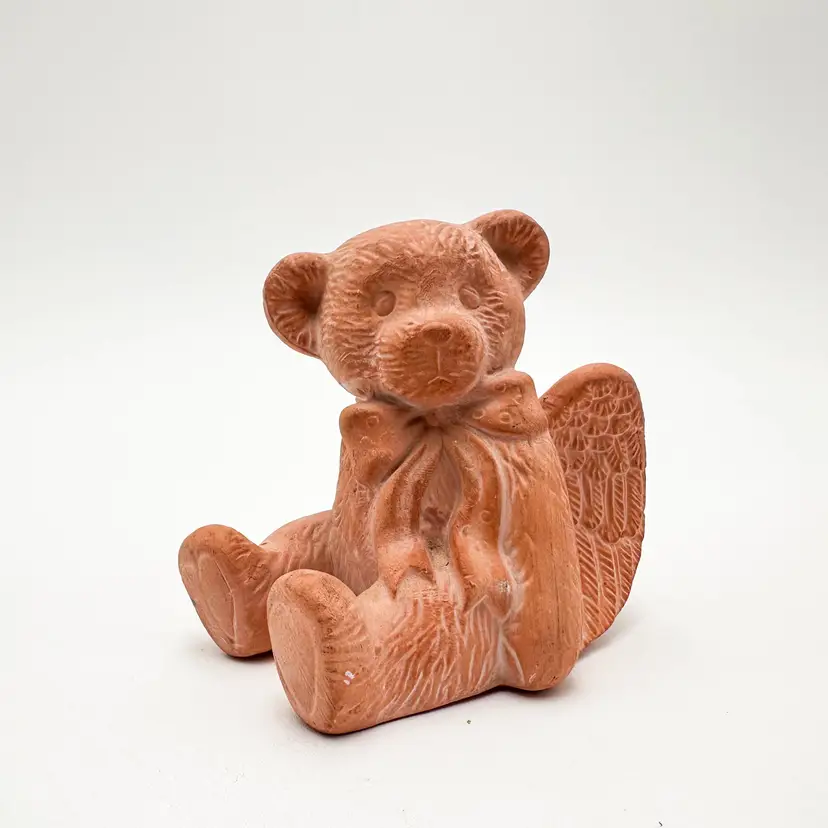 Keypoint Angel Bear Figurine Terra Cotta Ceramic Dallas TX 3"H