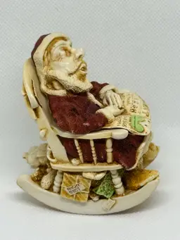 RARE Retired Harmony Kingdom "Jingle Bell Rock" 1998 Santa Figurine w/ Secrets