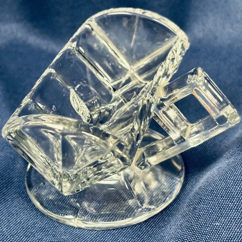 Antique EAPG Heisey Narrow Flute Glass Domino Sugar Cube Holder Deco 1909-1935