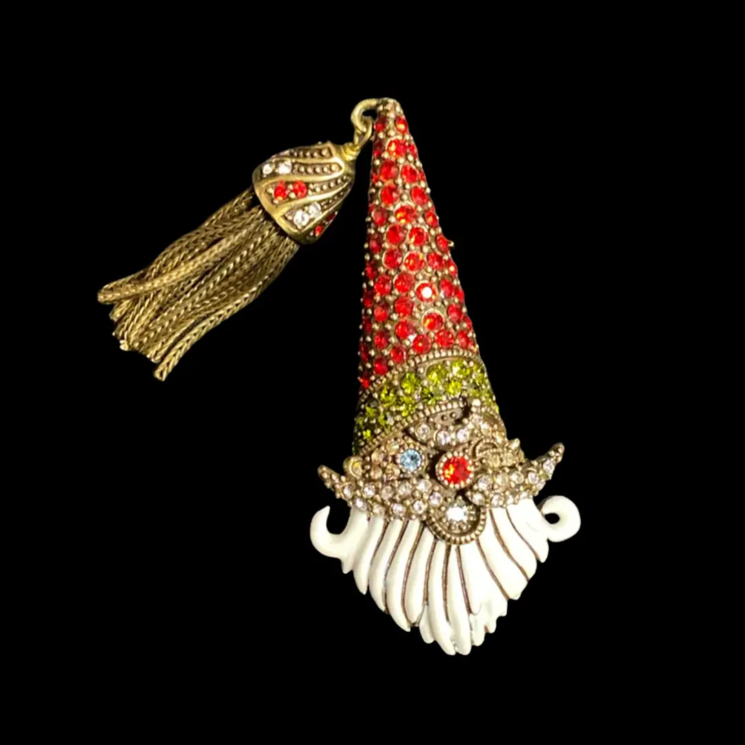 Heidi Daus Winking Santa Brooch