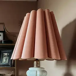 Large Vintage Pink Scalloped Lampshade