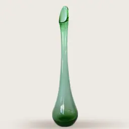 18.1/2" MCM Green Fat Bottom Smoothie Swung Glass Vase